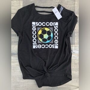 New justice Black Soccer Graphic Kids T-Shirt size 10